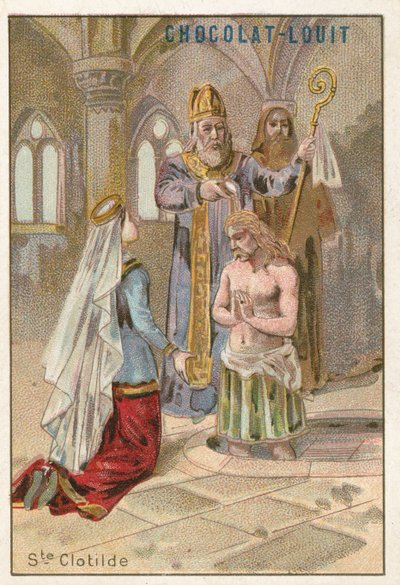 Santa Clotilde, segunda esposa de Clovis I, rei dos francos de French School