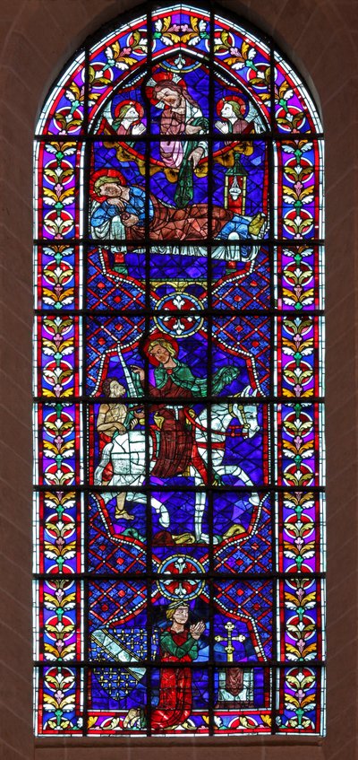 São Martinho cura os doentes e divide sua capa com um mendigo. Thibault VI, Conde de Chartres (w109) de French School