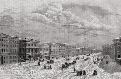 São Petersburgo, Rússia, em 1794, de "História da Revolução Francesa" por Louis Blanc (1811-82) gravada por Adolphe Francois Pannemaker (n.1822) 1847-1862 de French School