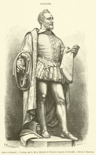 Estátua de Ronsard, um Vendôme (gravura) de French School