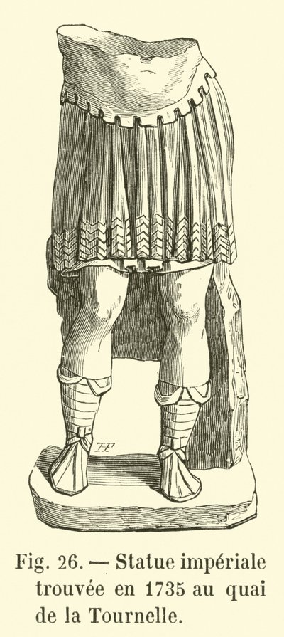 Estátua imperial encontrada em 1735 no quai de la Tournelle de French School