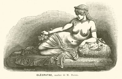Estátua de Cleópatra VII, último governante de Ptolemaic Egypt, de Daniel (gravura) de French School