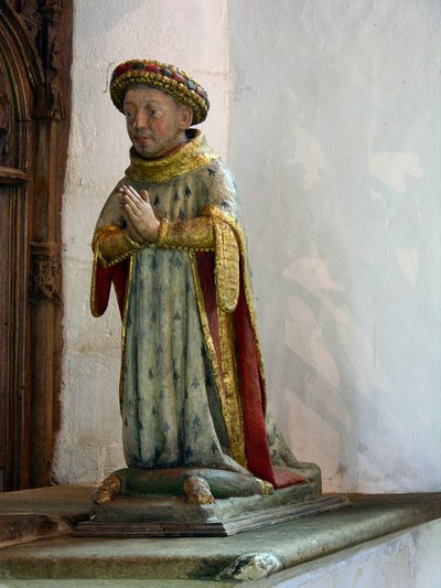 Estátua de Jean V, Duc de Bretagne (madeira policromada) de French School