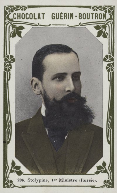 Stolypin, primeiro-ministro, Rússia (foto colorida) de French School