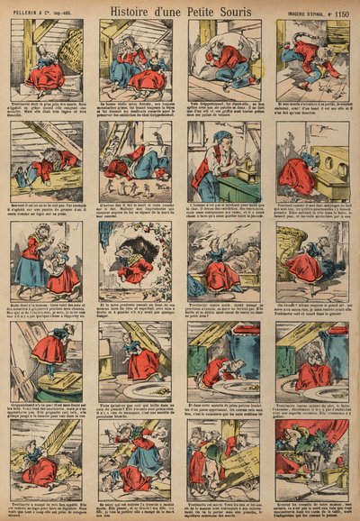 História de um Ratinho (gravura colorida) de French School