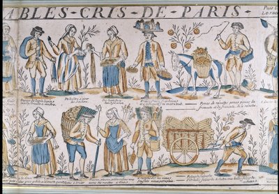 Comerciantes de rua no século XVIII de French School