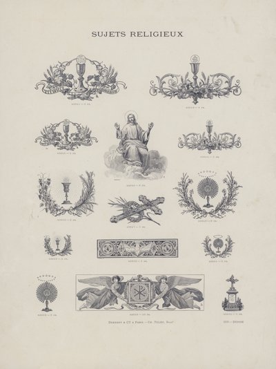 Tópicos religiosos (gravura) de French School