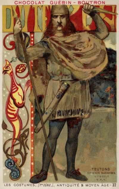 Traje de viking sueco, século 6 de French School