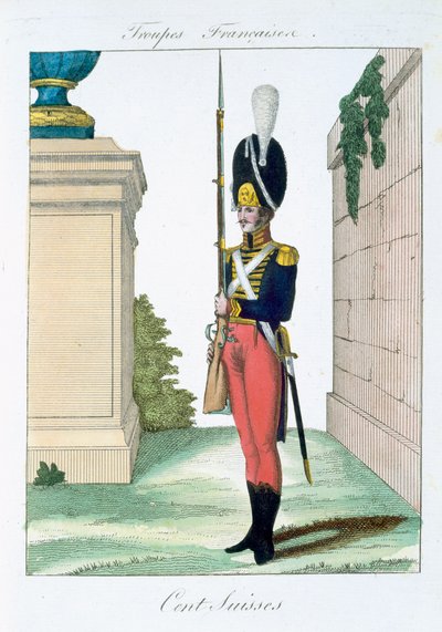Centurião suíço, das tropas francesas, bar. em Basset, Paris, c.1790 de French School