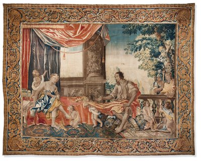 Tapeçaria da série &39;Mulheres da Antiguidade Ilustrada&39;, c.1645 (lã e seda) de French School