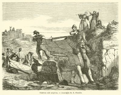 Touro com asas assírias (gravação) de French School