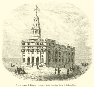 Templo Mórmon de Nauvoo (gravura) de French School