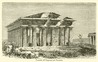 Templo de Netuno em Paestum (gravura) de French School