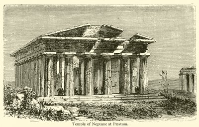 Templo de Netuno em Paestum (gravura) de French School