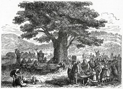 Teutões, desfrutando de um feriado, c.1882 (gravura em madeira) de French School