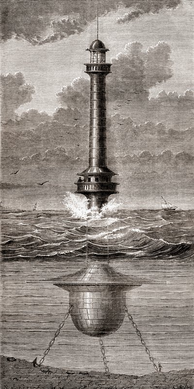 O farol flutuante do século XIX colocado à entrada do Porto de Liverpool, Inglaterra, de 