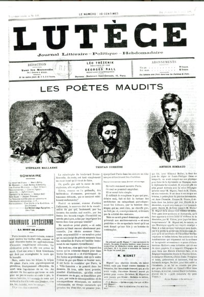 Os Poetas Malditos, capa do jornal Lutece, 1884 de French School