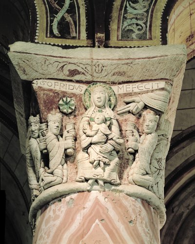 A Adoração dos Magos, capital de coluna de French School