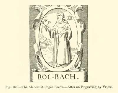 O Alquimista Roger Bacon (gravura) de French School