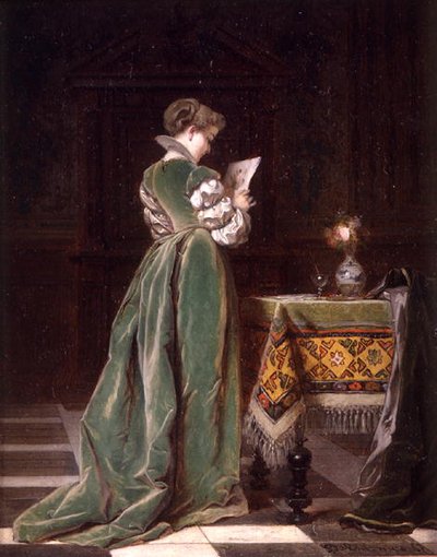 The Amateur Artist, c.1870 (óleo sobre painel) de French School