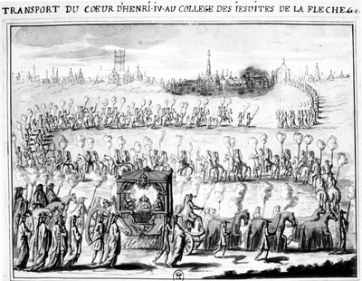 A chegada do coração de Henrique IV ao Colégio de La Flèche em 4 de junho de 1610 de French School