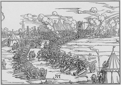 O parque de artilharia de Charles Quint, 1530 de French School