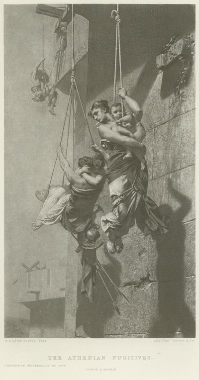 Os fugitivos atenienses (gravura) de French School