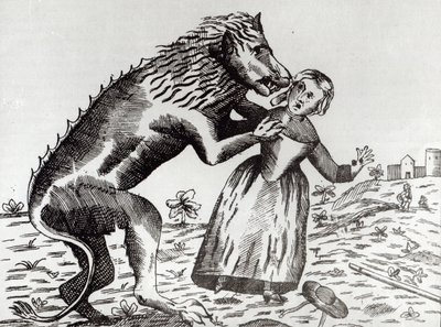 A Besta de Gevaudan Atacando uma Jovem de French School