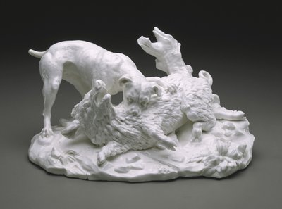 The Boar Hunt, c.1751 (porcelana de pasta mole) de French School