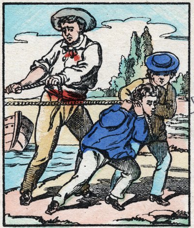 O Barqueiro. Gravação em "La chanson des metier". Imagem epinal, final do século XIX. Coleção Particular de French School