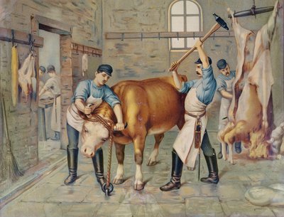O açougueiro do século XIX de French School