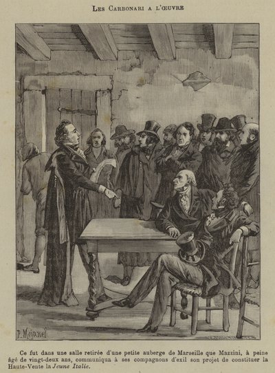 O Carbonari em acção (gravura) de French School