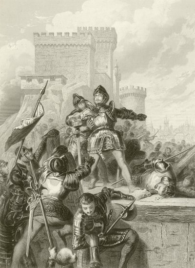 O Chevalier Bayard ferido no cerco de Brescia, 1512 de French School
