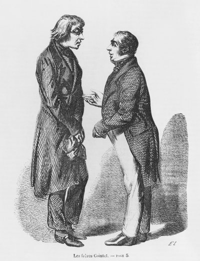 Os irmãos Cointet, ilustração de &39;ilusões perdidas&39; por Honore de Balzac de French School
