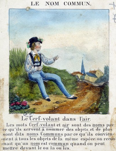 O Nome Comum (Criança segurando uma pipa) - em "Gramática em Imagens". de French School