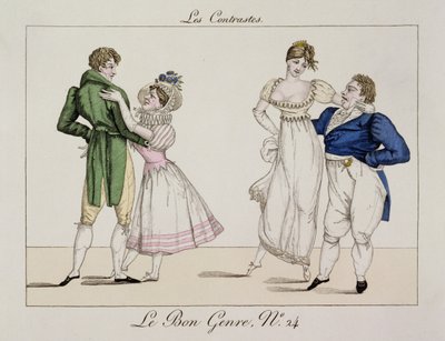 Os contrastes, placa 24 de Le Bon Genre, 1811 de French School