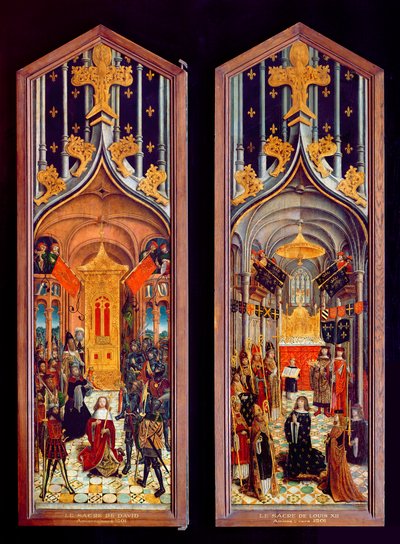 A coroação de Davi e Luís XII (1462-1515) 1501 de French School