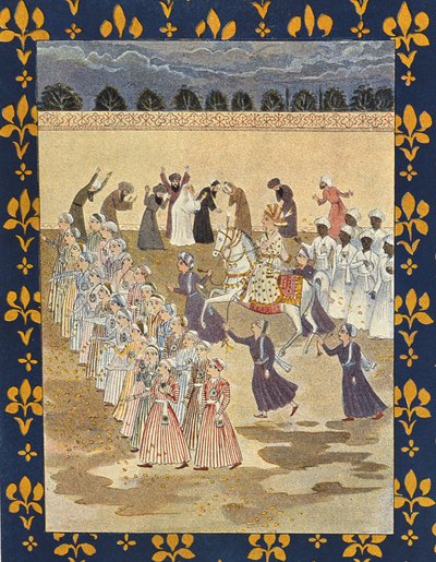 O Cortege de Aladim, ilustração para Aladim, das Mil e Uma Noites, 1895 (gravura a cores) de French School