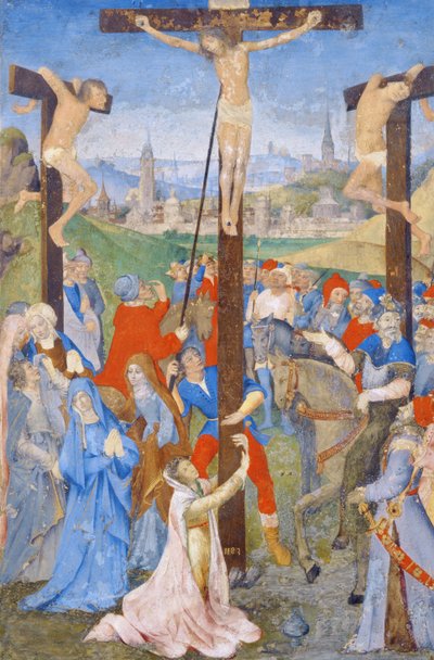 A crucificação, de um missal de French School