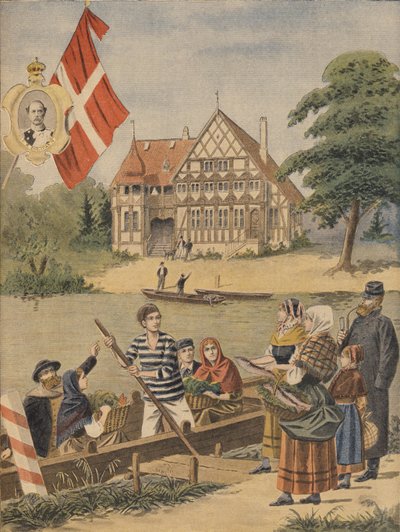 O Pavilhão Dinamarquês na Exposição Universal de 1900, Paris, ilustração do Le Petit Journal, 19 de agosto de 1900 de French School