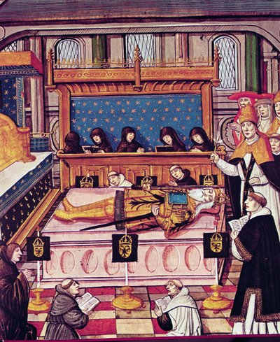 A Morte de Carlos Magno em 814 (velino) de French School