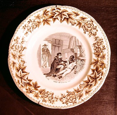 A morte do tio Tom, do tio Toms Cabin por Harriet Beecher Stowe (cerâmica) de French School