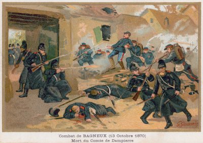 A morte do conde de Dampierre durante a luta em Bagneux de French School