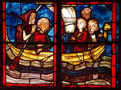A partida para Jerusalém, a partir da história de Santa Maria do Egito na Chapelle de la Sainte-Croix de French School