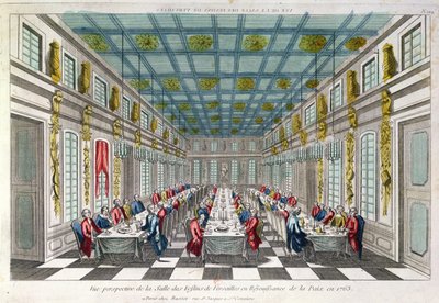 A sala de jantar em Versalhes em 1763 de French School