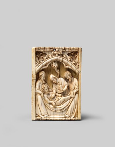 O sepultamento de Cristo, metade superior da asa direita de um díptico de French School