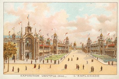 A Esplanada, Exposição Universelle 1900, Paris (chromolitho) de French School