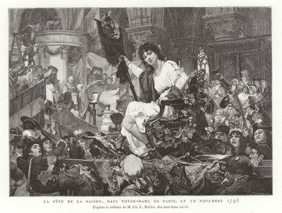 O Festival da Razão em Notre Dame de Paris, 10 de novembro de 1793 de French School