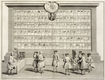 Os maçons livres, com sinais para as várias lojas, das cerimônias da religião e do costume, c.1733 de French School