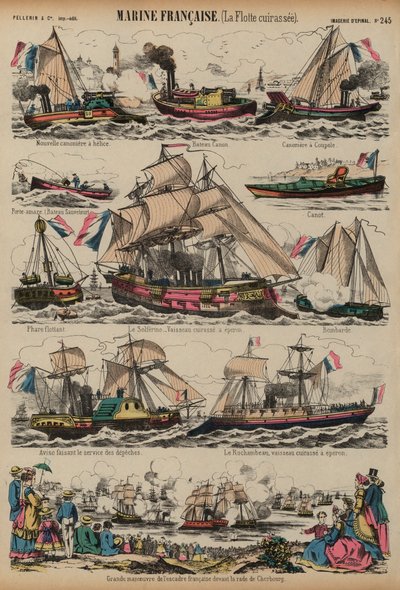 A marinha francesa (gravura colorida) de French School